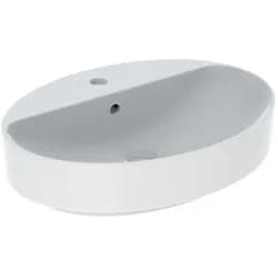 Geberit Aufsatzwaschtisch VariForm we., 60x45cm, m Hahnloch, m ÜL, oval