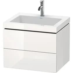 Duravit Waschtischunterschrank c-bonded L-Cube 60 x48cm, 1 HL, we. hgl, 2 Schub., wandhängend