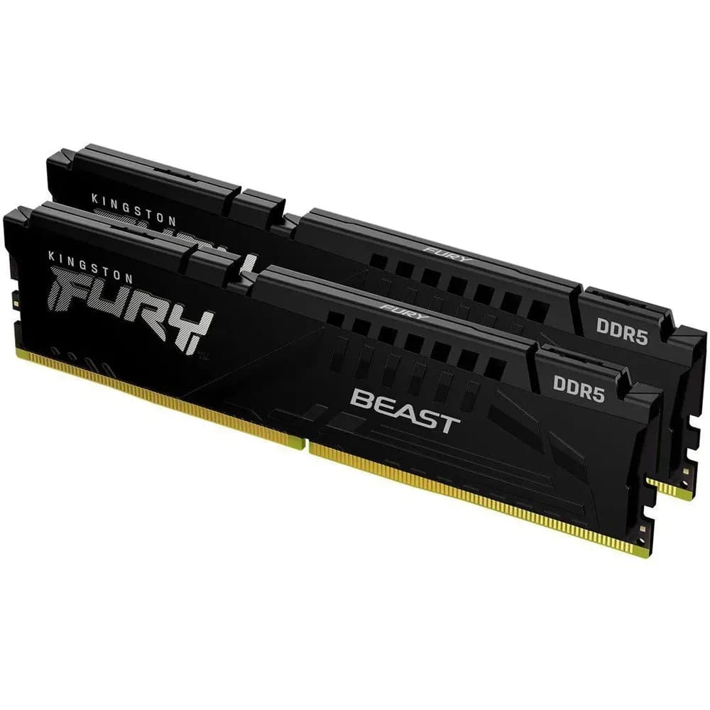 Kingston Fury Beast (2 x 32GB, 6000 MHz, DDR5-RAM, DIMM), RAM, Schwarz