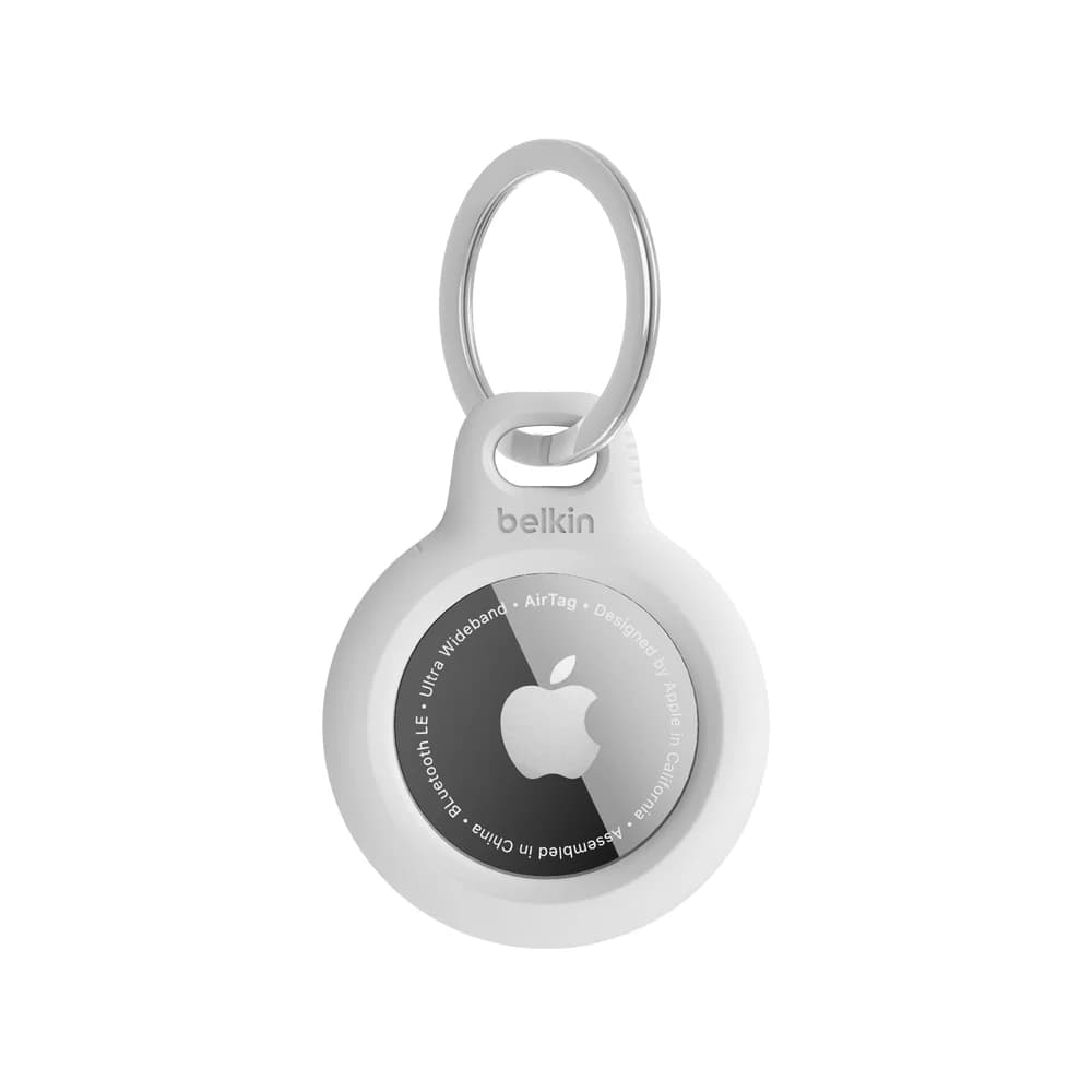 Secure Holder with Keyring - Airtag - White