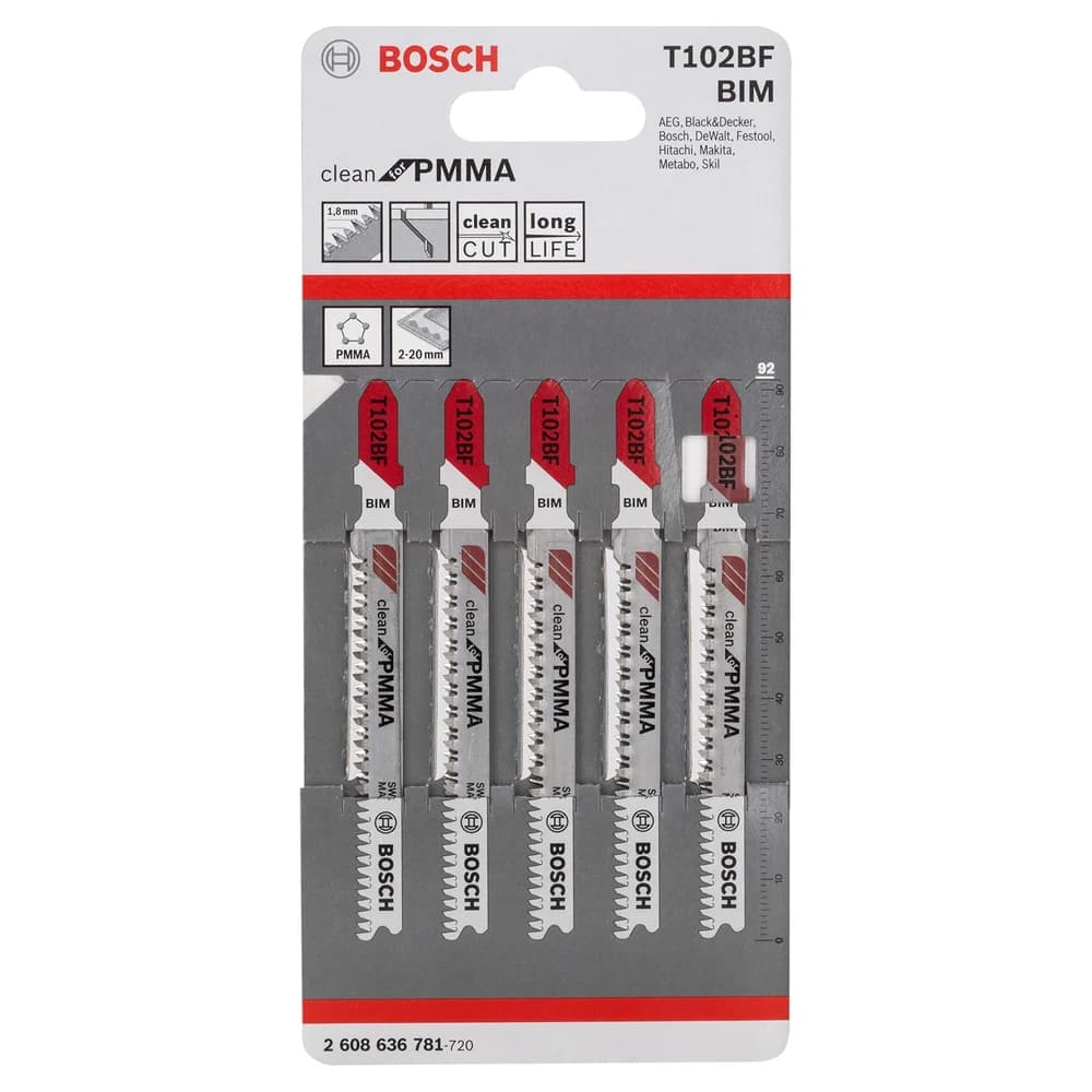 BOSCH Stichsägeblatt T 102 BF 5 Stück