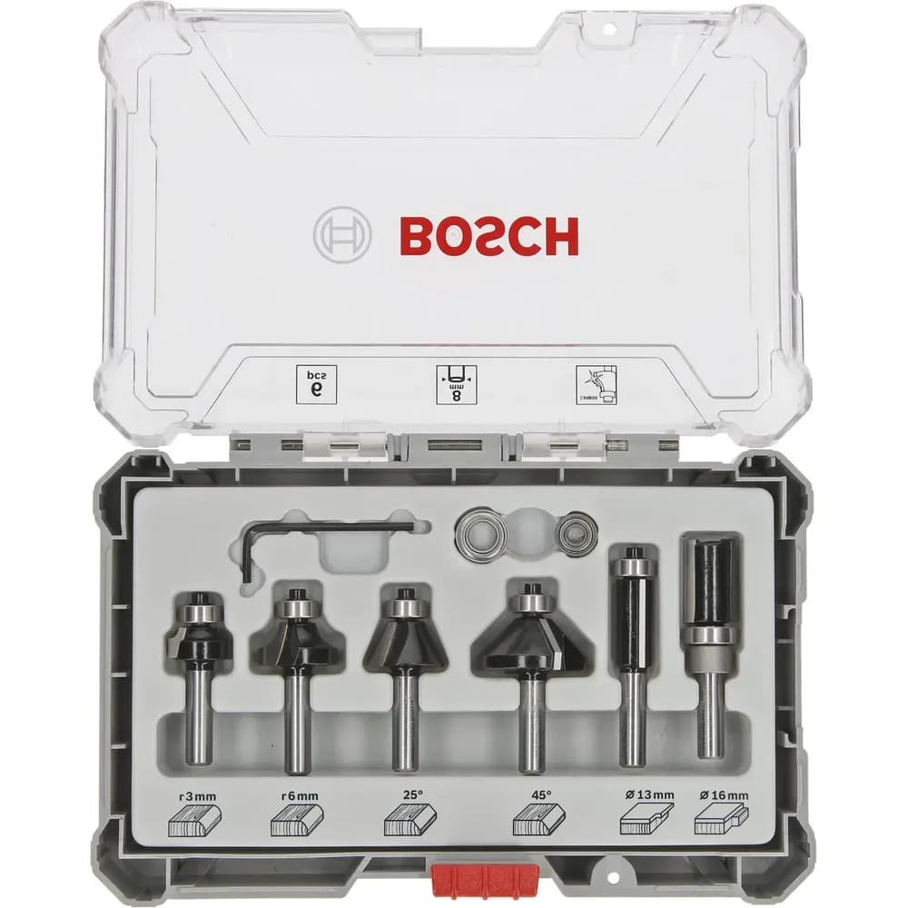 BOSCH Fräser-Set 6-teilig 8 mm