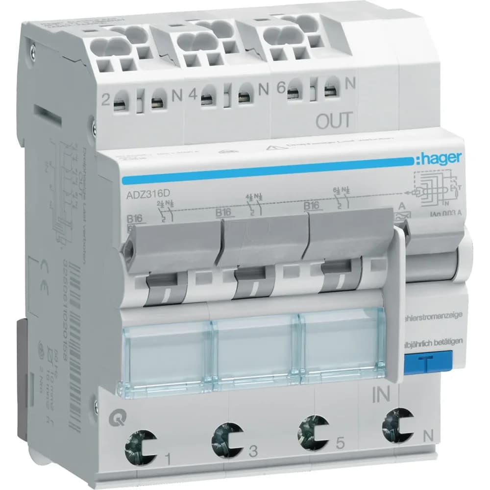 Hager FI/LS-Schalter ADZ316D