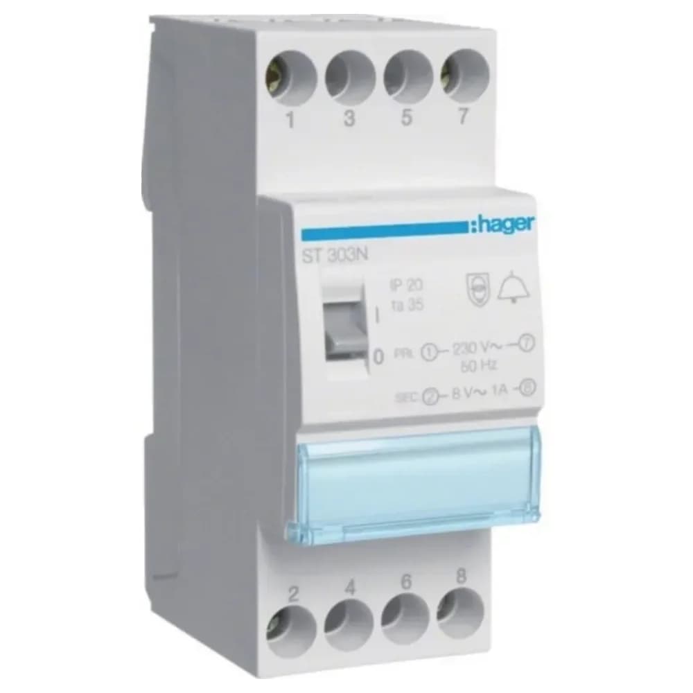 Hager Klingeltrafo mit Schalter ST303N