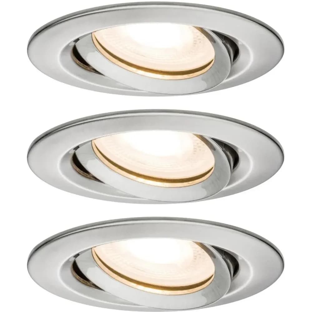Paulmann LED Einbauleuchte Nova Plus 3er-Set schwenkbar - Grau