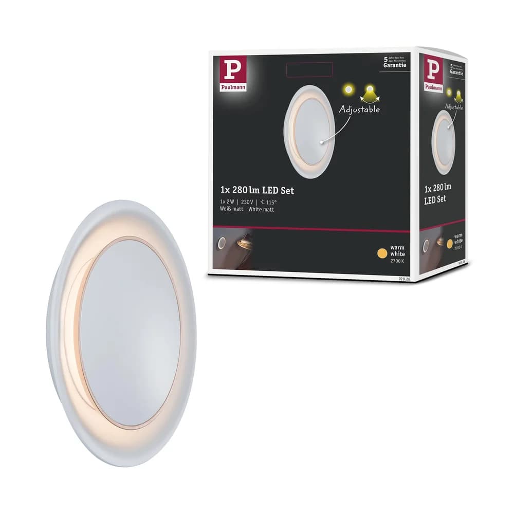 Paulmann 92926 Wand Einbauleuchte Set Neordic 1x2.5W 2700K Weiß