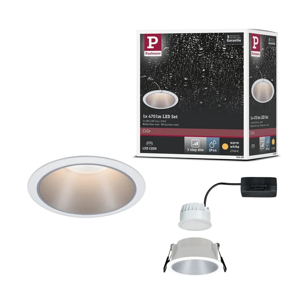 PAULMANN EBL Cole Coin 3StepDim 1x6W ws/si/Kst