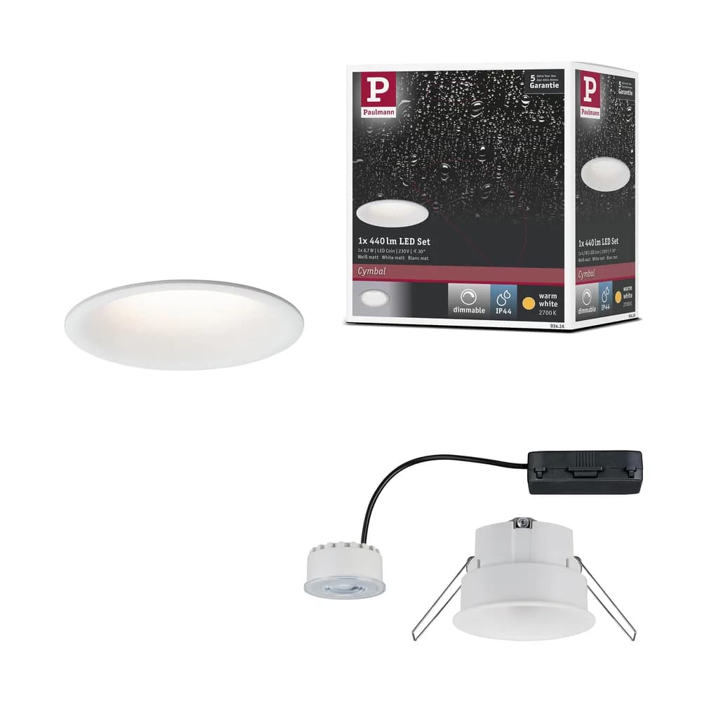 PAULMANN EBL Cymbal Coin dim LED 1x6,8W ws mt