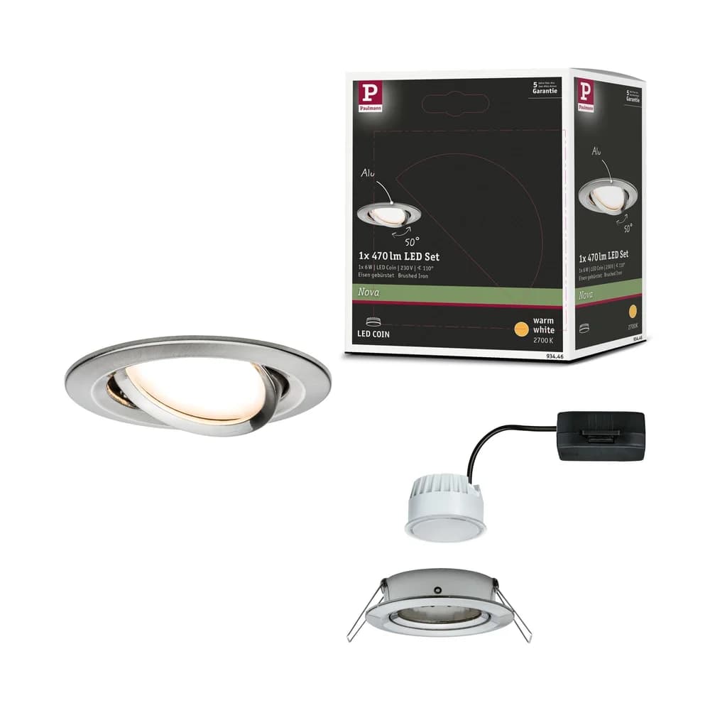 PAULMANN EBL Nova Coin rd schw LED 1x6W Eis geb