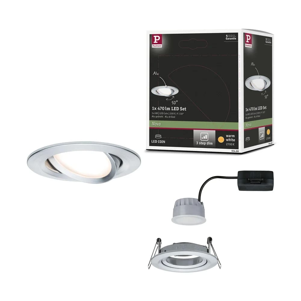 PAULMANN EBL Nova Coin 3stepdim rd schw LED 1x6W