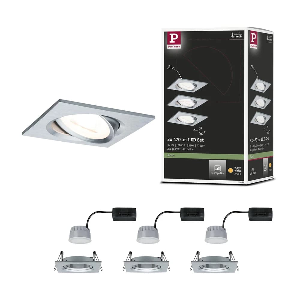 Deckenleuchte Nova in Alufarben max. 6,5 Watt Deckenlampe