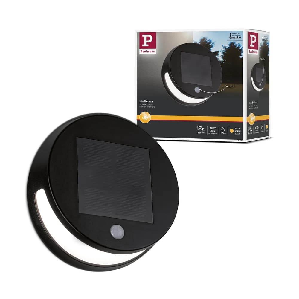 PAULMANN Outd. Solar Wandl Helena IP44 Beweg Anth