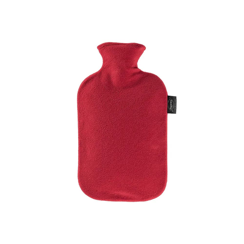 fashy Wärmflasche mit Vliesbezug rot