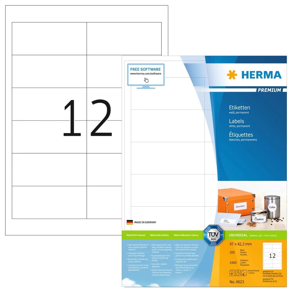 Herma, Etiketten, Universal Etiketten A4
