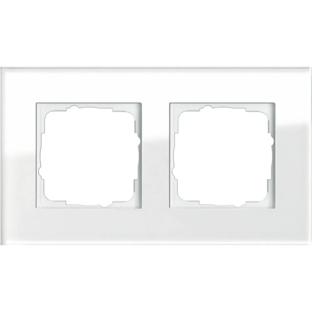 Gira Abdeckrahmen 2f. weissglas 021212