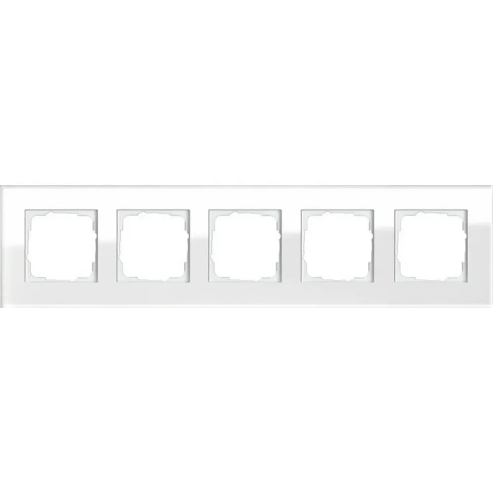 Gira Abdeckrahmen 5f. weissglas 021512