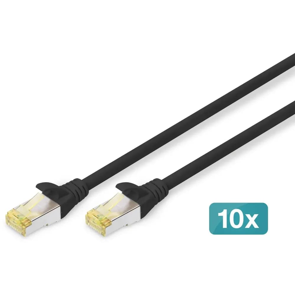 patch cable - 2 m - black - Schwarz - 2m