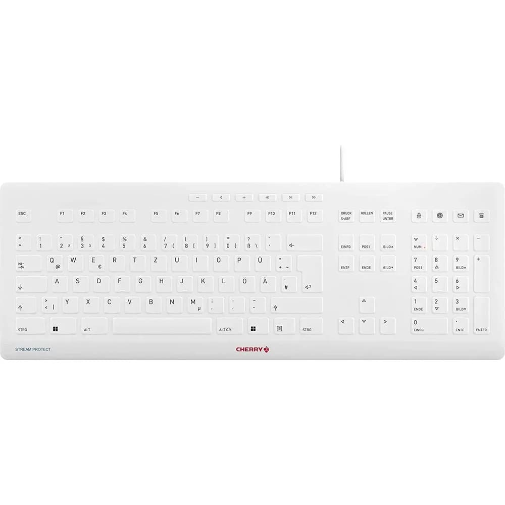 CHERRY STREAM PROTECT KEYBOARD - Weiß