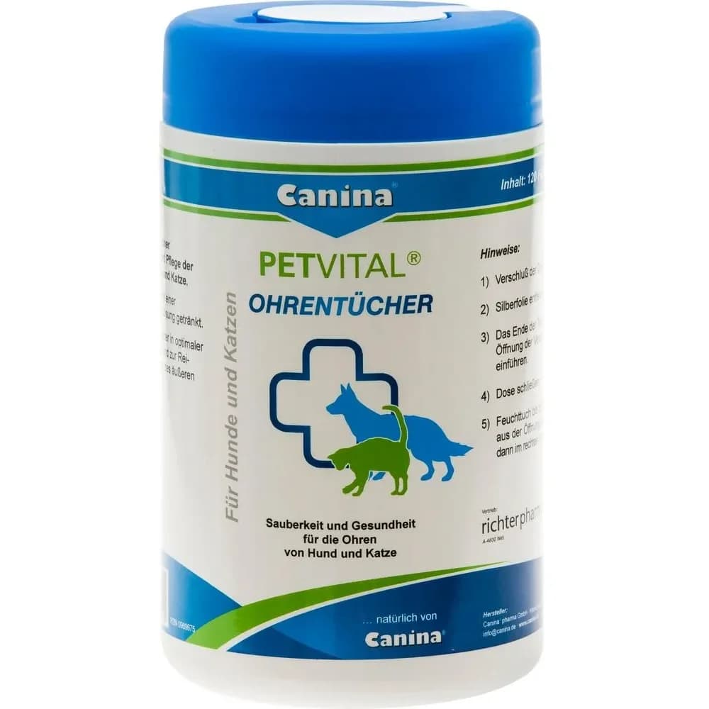 Petvital Feuchttücher für Ohren