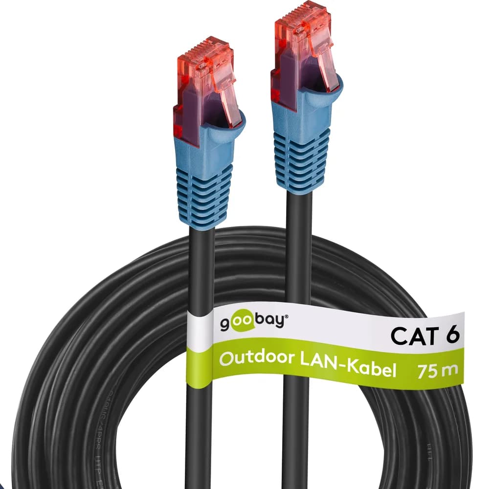 LAN CAT 6 UTP - Outdoor - Schwarz - 75m
