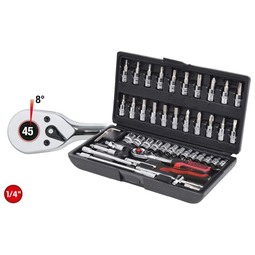 KS Tools 1/4 Zoll CHROME+ Steckschlüssel-Satz,48-tlg.
