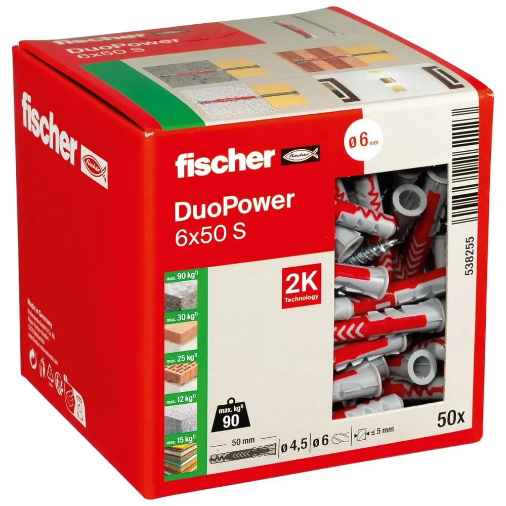fischer Dübel DuoPower 6x50 S LD