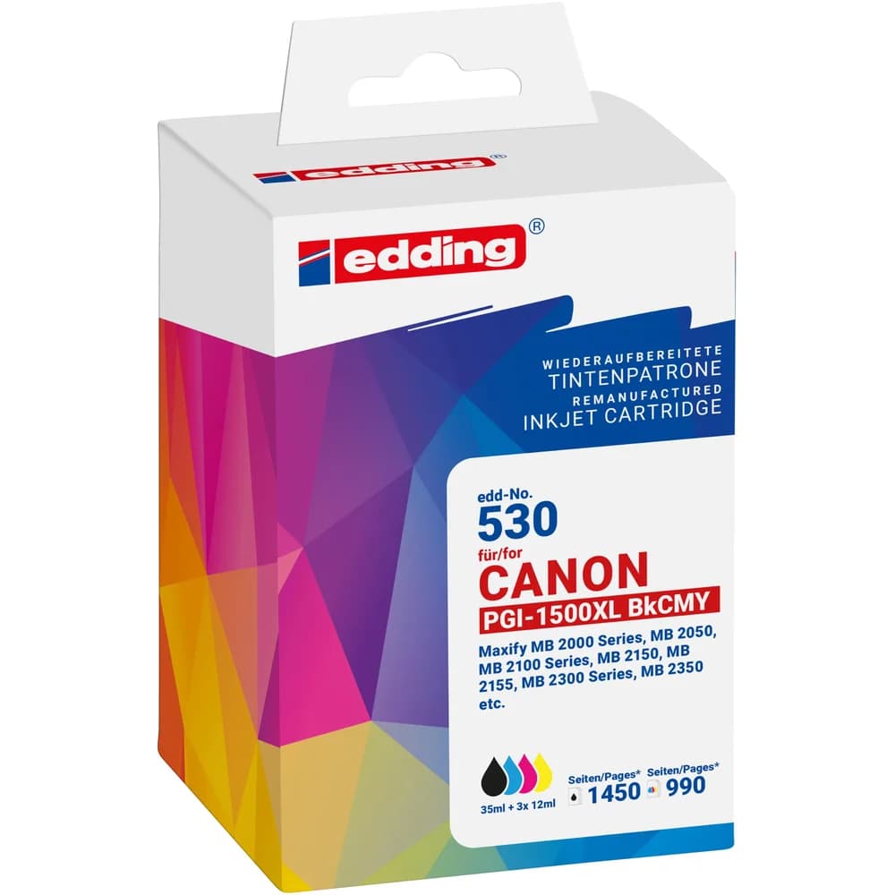 edding 530 Canon PGI-1500XLBK/C/M/Y Multipack 4