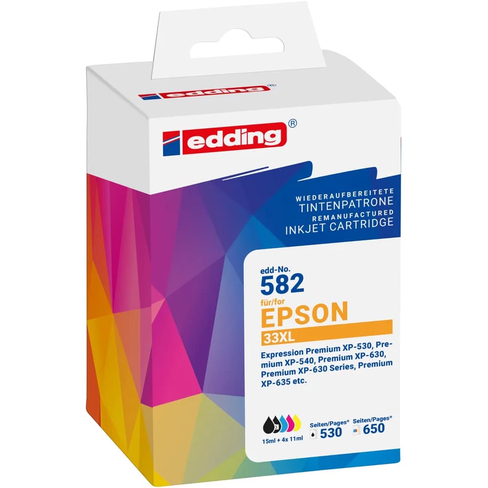 Edding Tintenpatrone 18-582 wie Epson T33XL sw/ph.sw/c/m/y 5 St./Pa