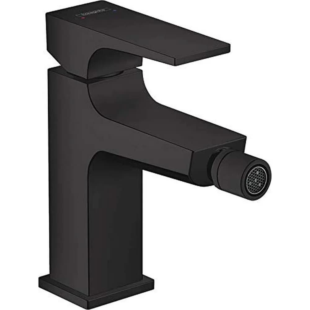 hansgrohe Bidet-Einhebelmischer Metropol m HG, Pus-Op-Abl, Ausl. 129mm, matt-sw