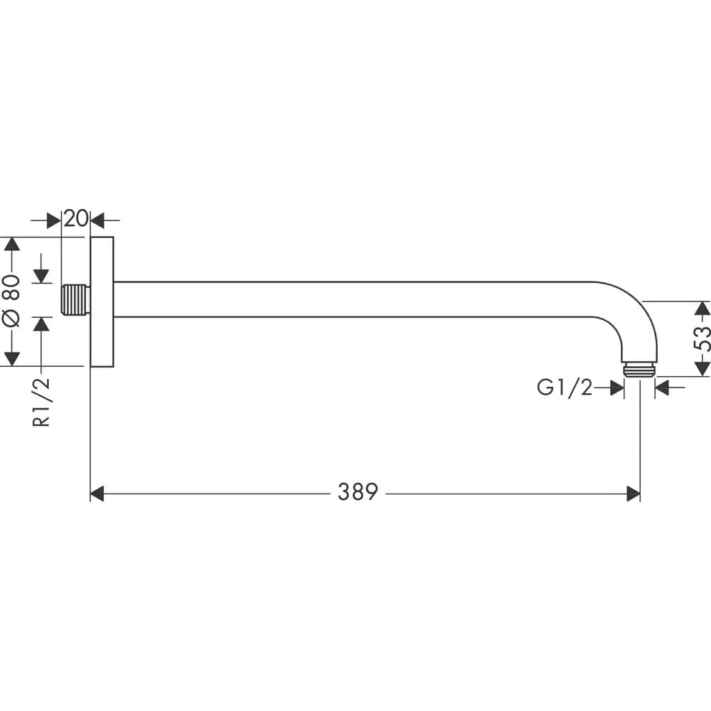Hansgrohe Duscharm Matt Schwarz 27413670