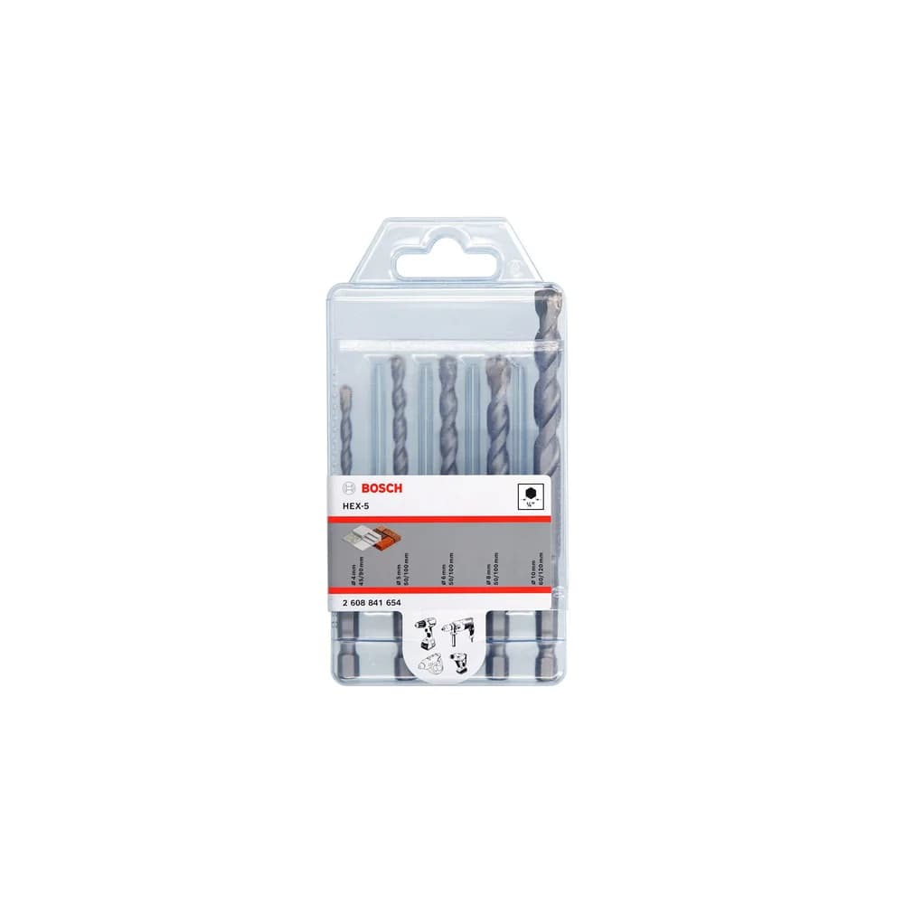 HEX-5 Betonbohrerset 5-tlg 4/5/6/8/1