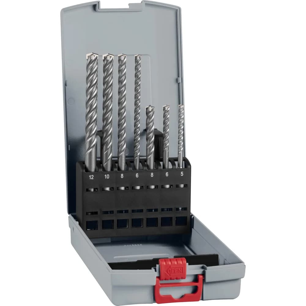 PRO SDS plus-5X Hammerbohrer-Set, 5/6/8/6/8/10/12 mm, 7-tlg