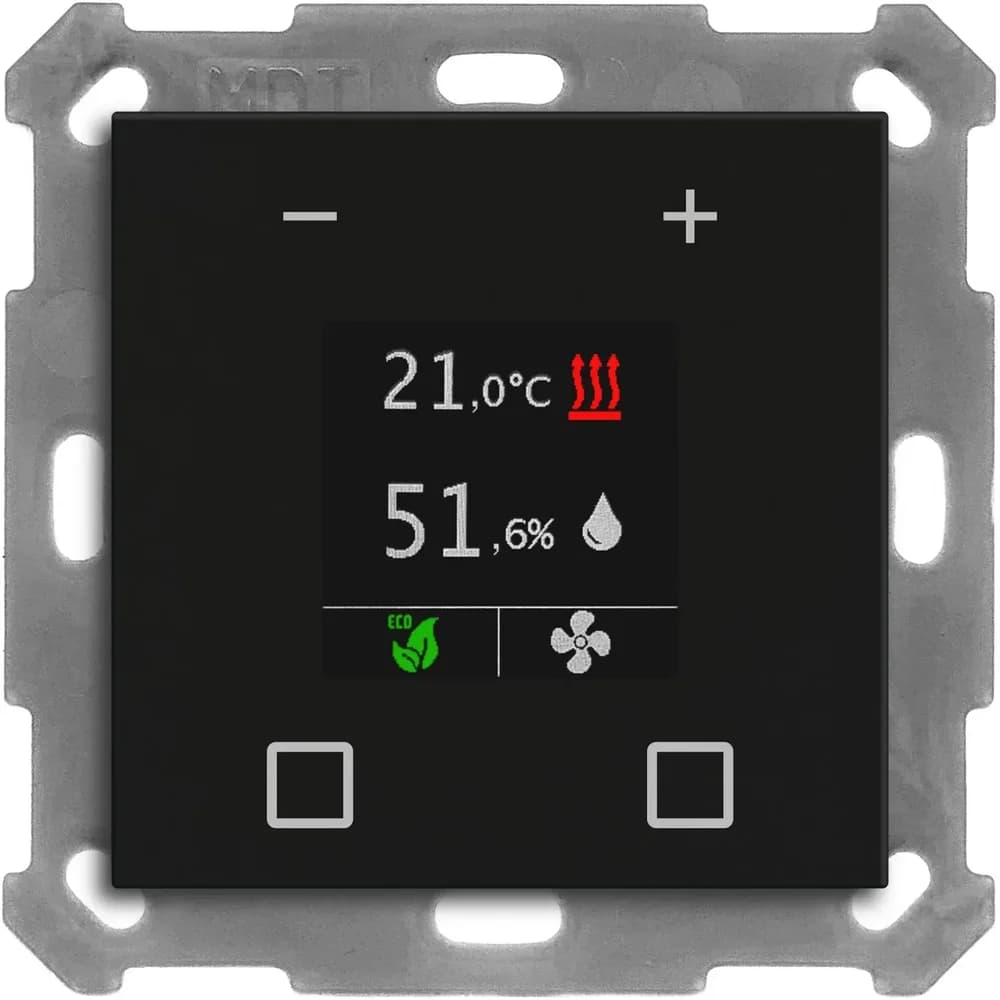 MDT KNX Raumtemperaturregler, Thermostat, Schwarz