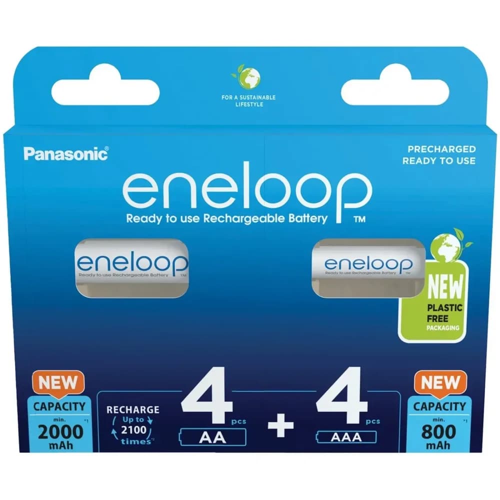 eneloop 4x Akkus Micro AAA + 4x Mignon AA