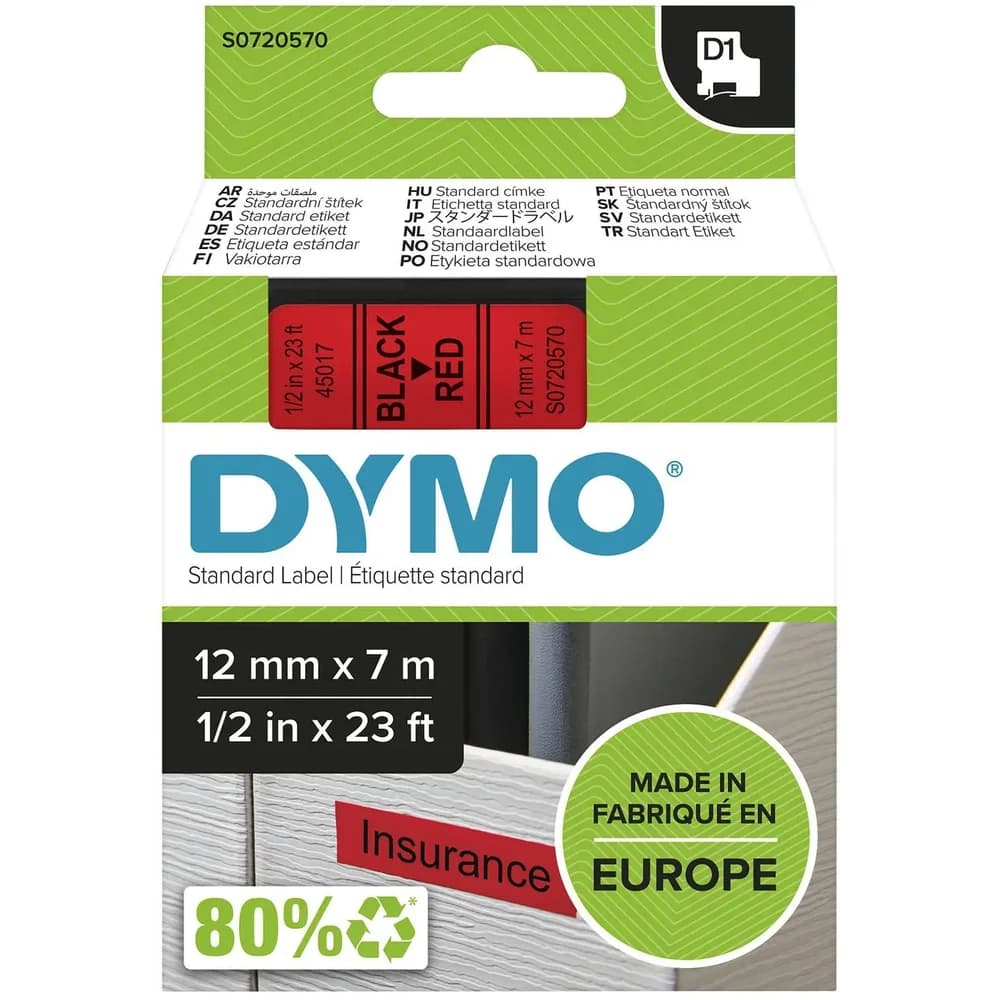DYMO Beschriftungsband rot|schwarz
