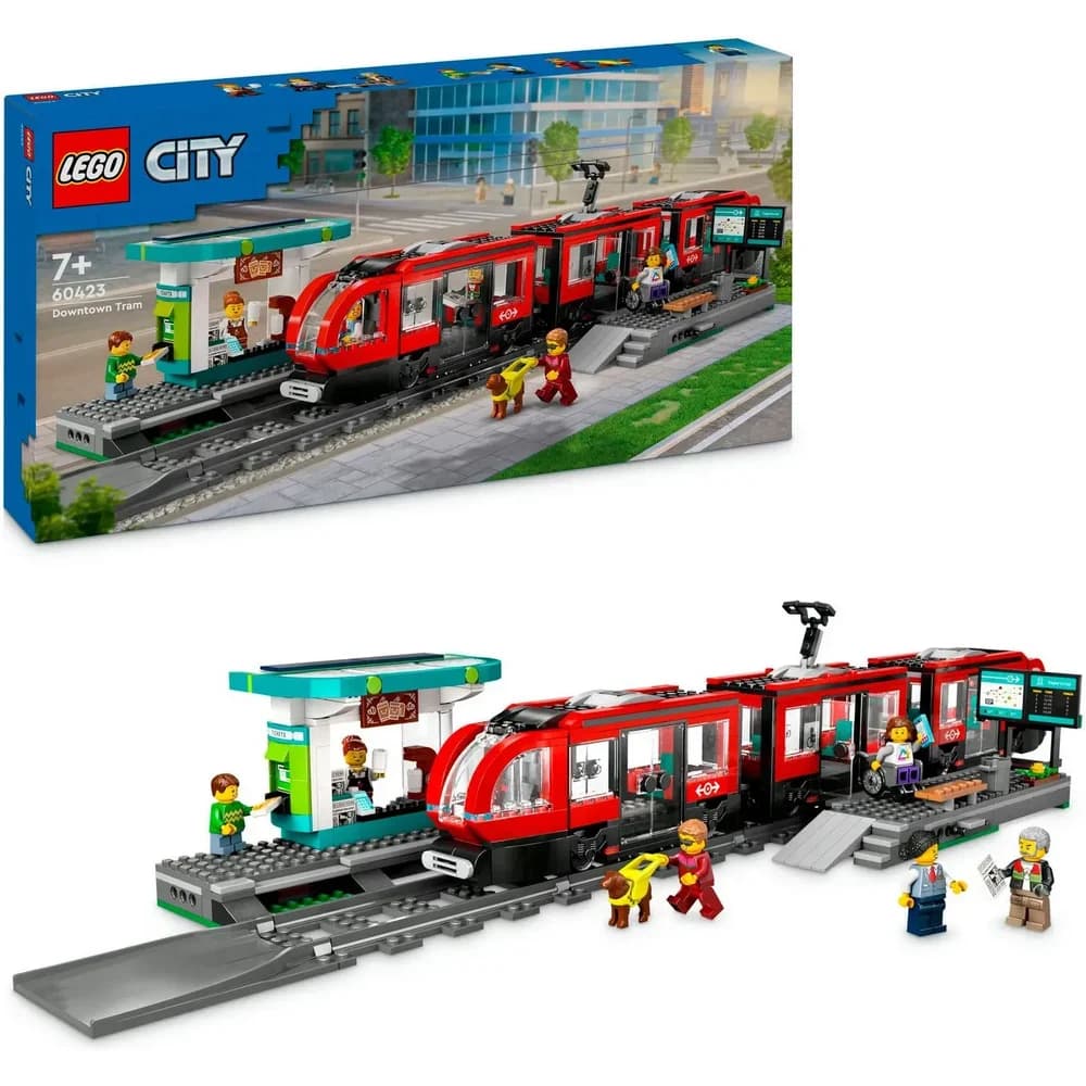 LEGO Strassenbahn mit Haltestelle