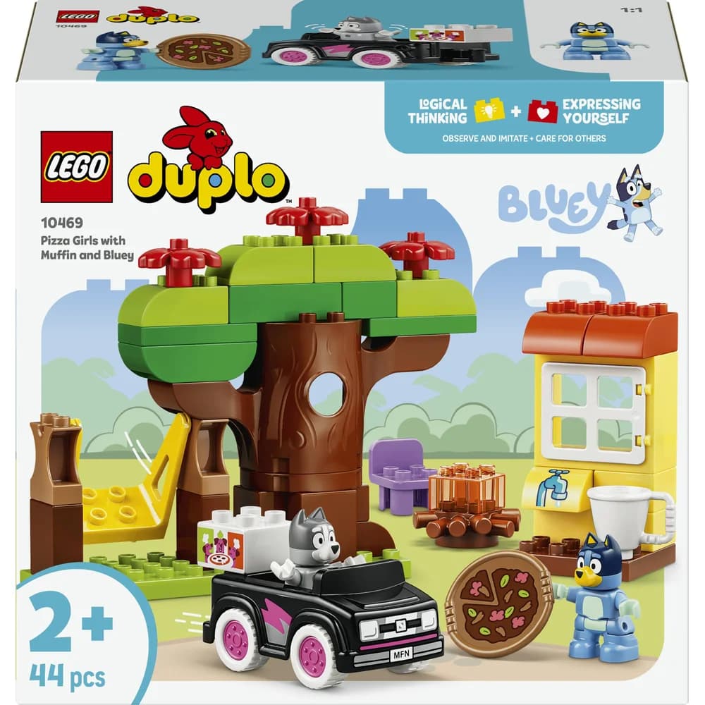 LEGO Pizza-Schwestern mit Muffin und Bluey