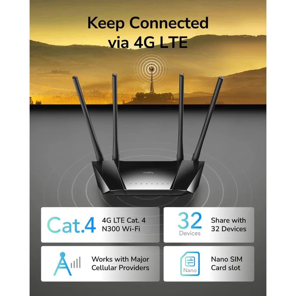 Cudy LT400, Router, Schwarz