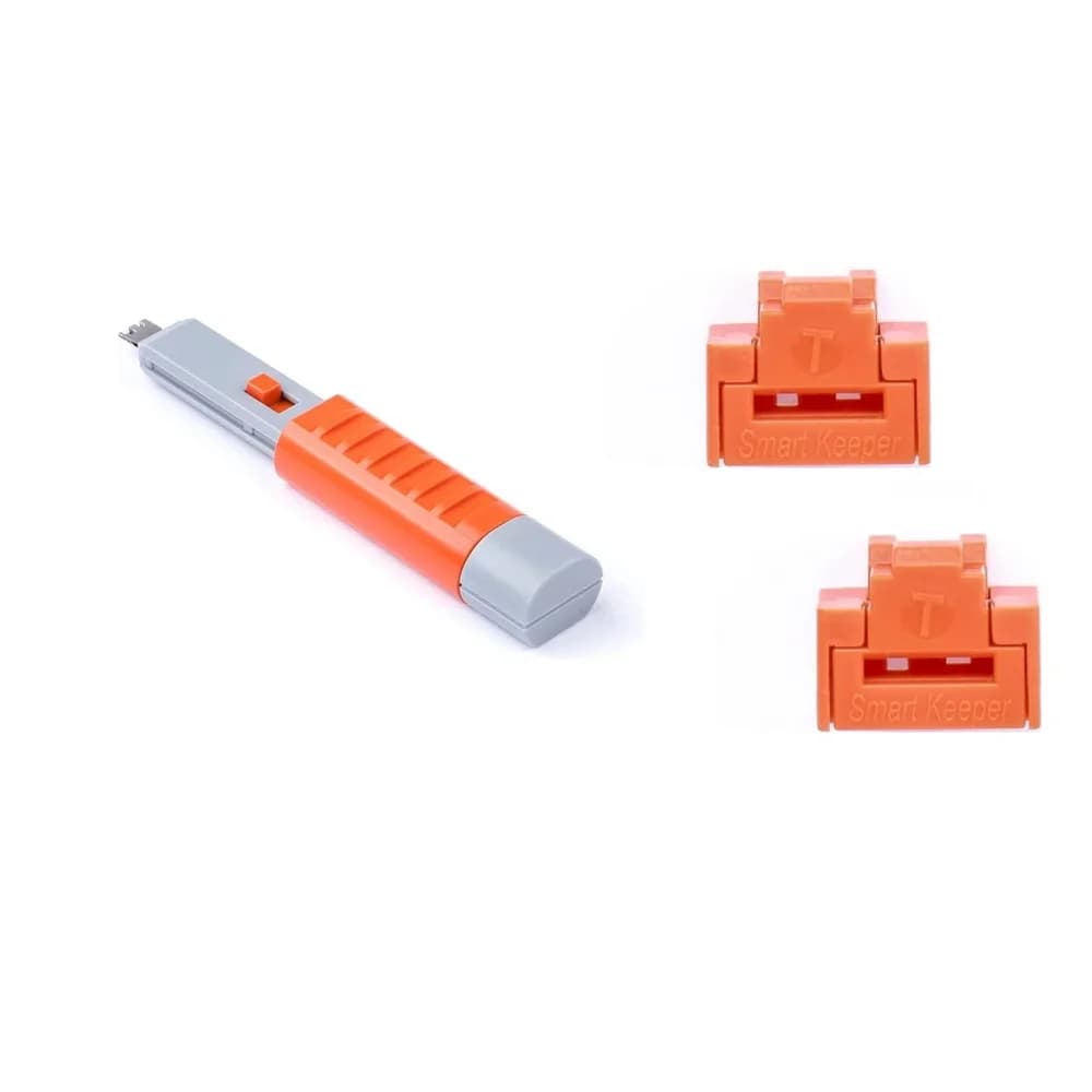SK NL03PKOR - Port Schloss, RJ45, 10 Stück, mit Schlüssel, orange